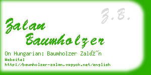 zalan baumholzer business card